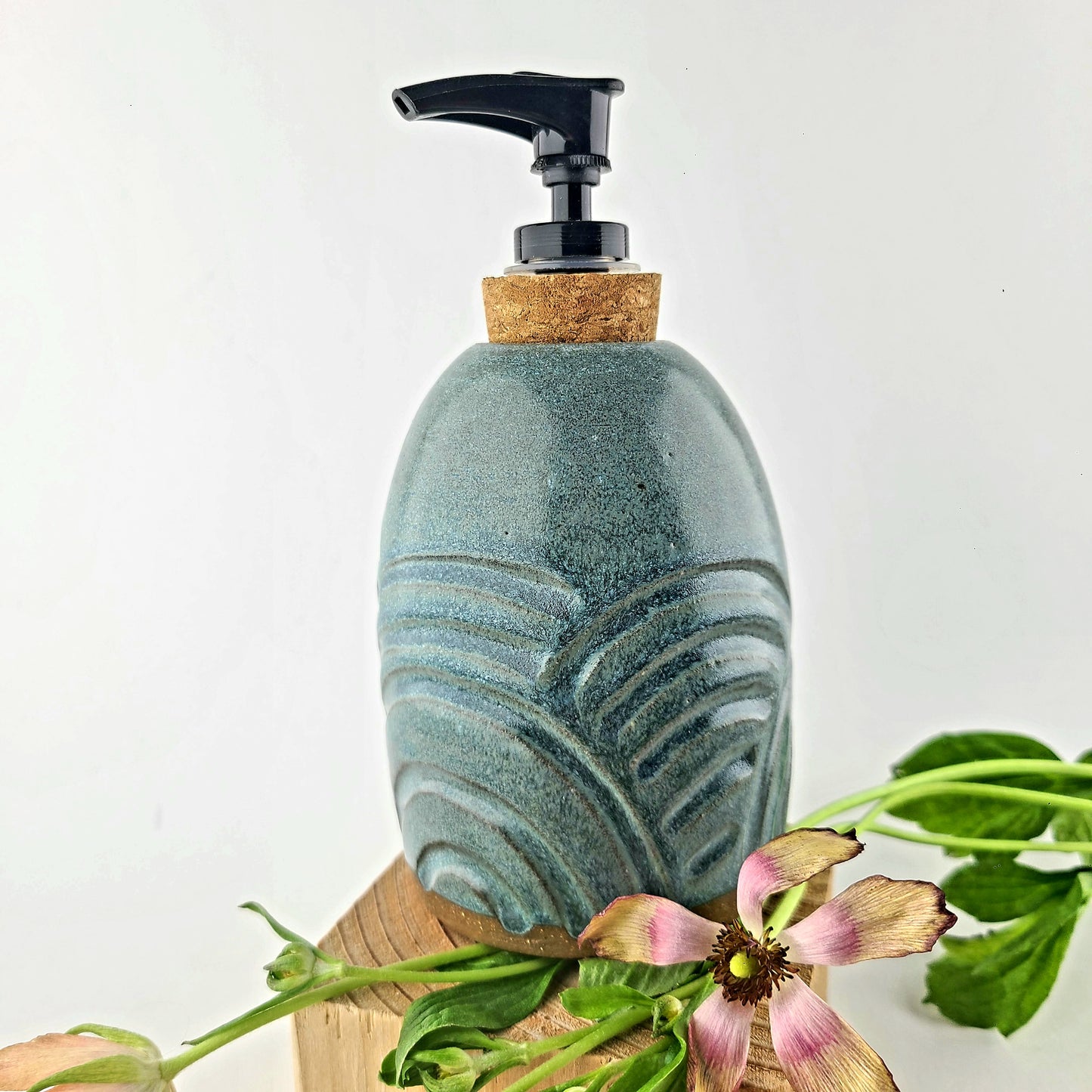 Satin Carved Soap Dispenser