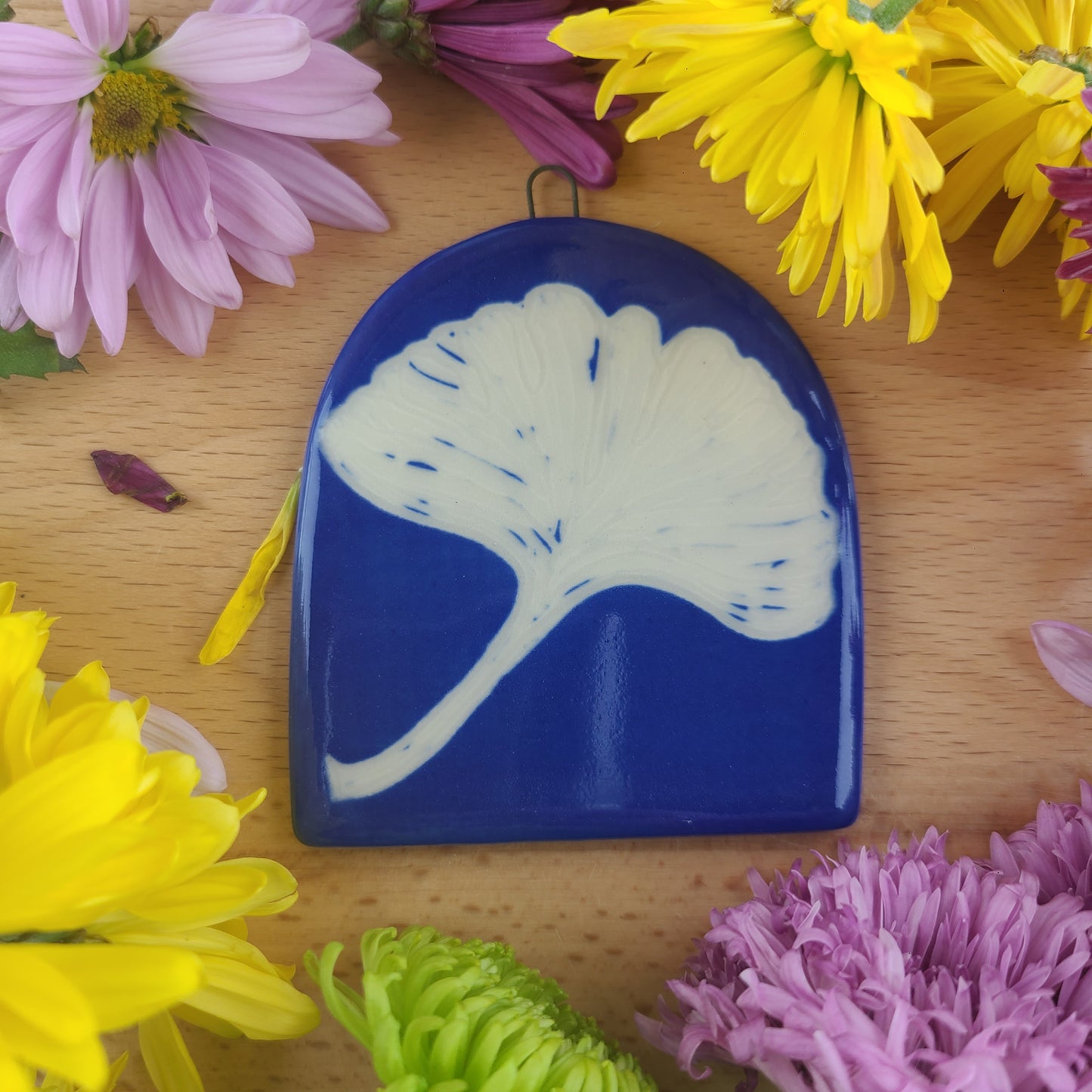 Gingko Cyanotype Tile 072068