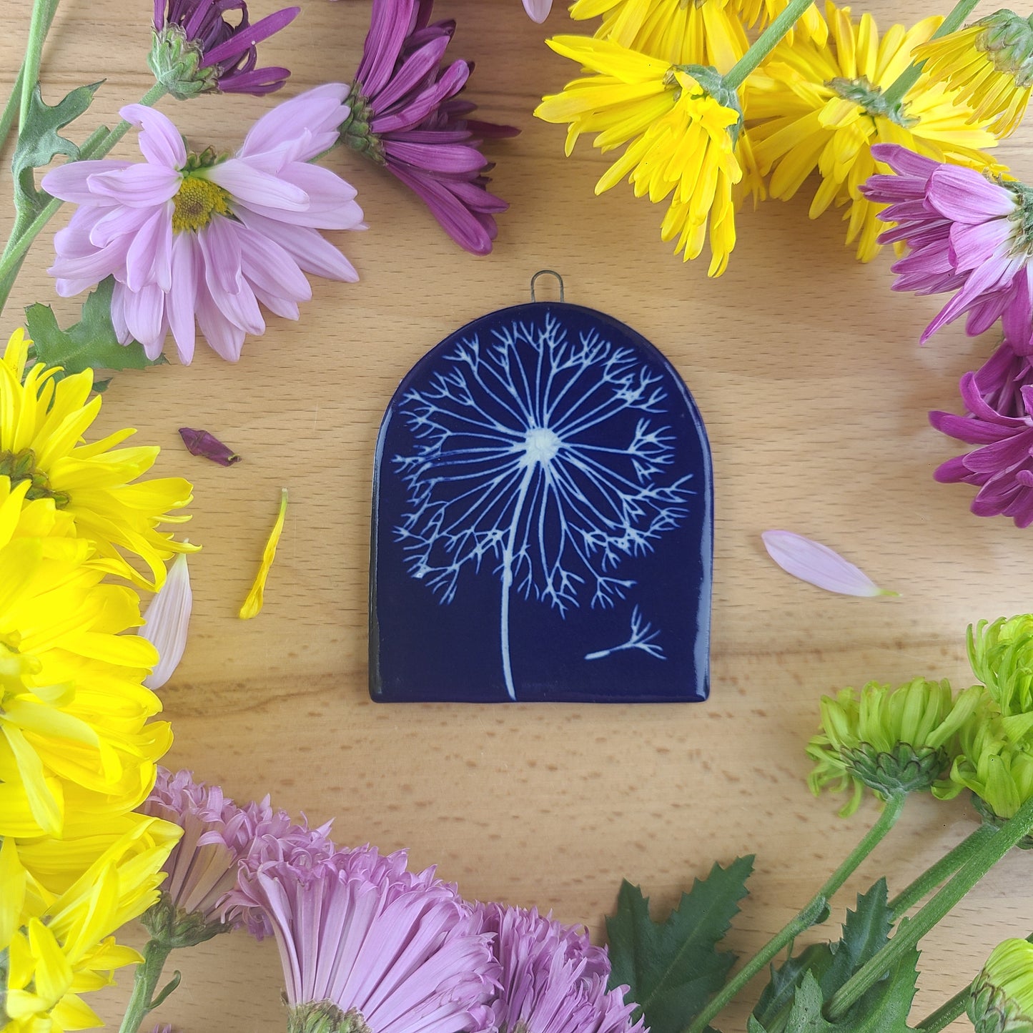 Cyanotype Tile Dandelion 072063