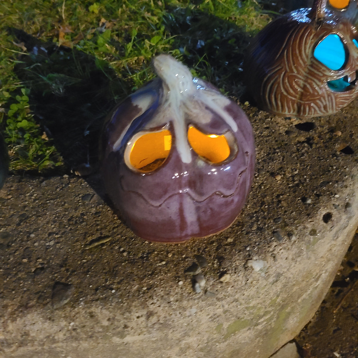 Sad Grape Ceramic Pumpkin