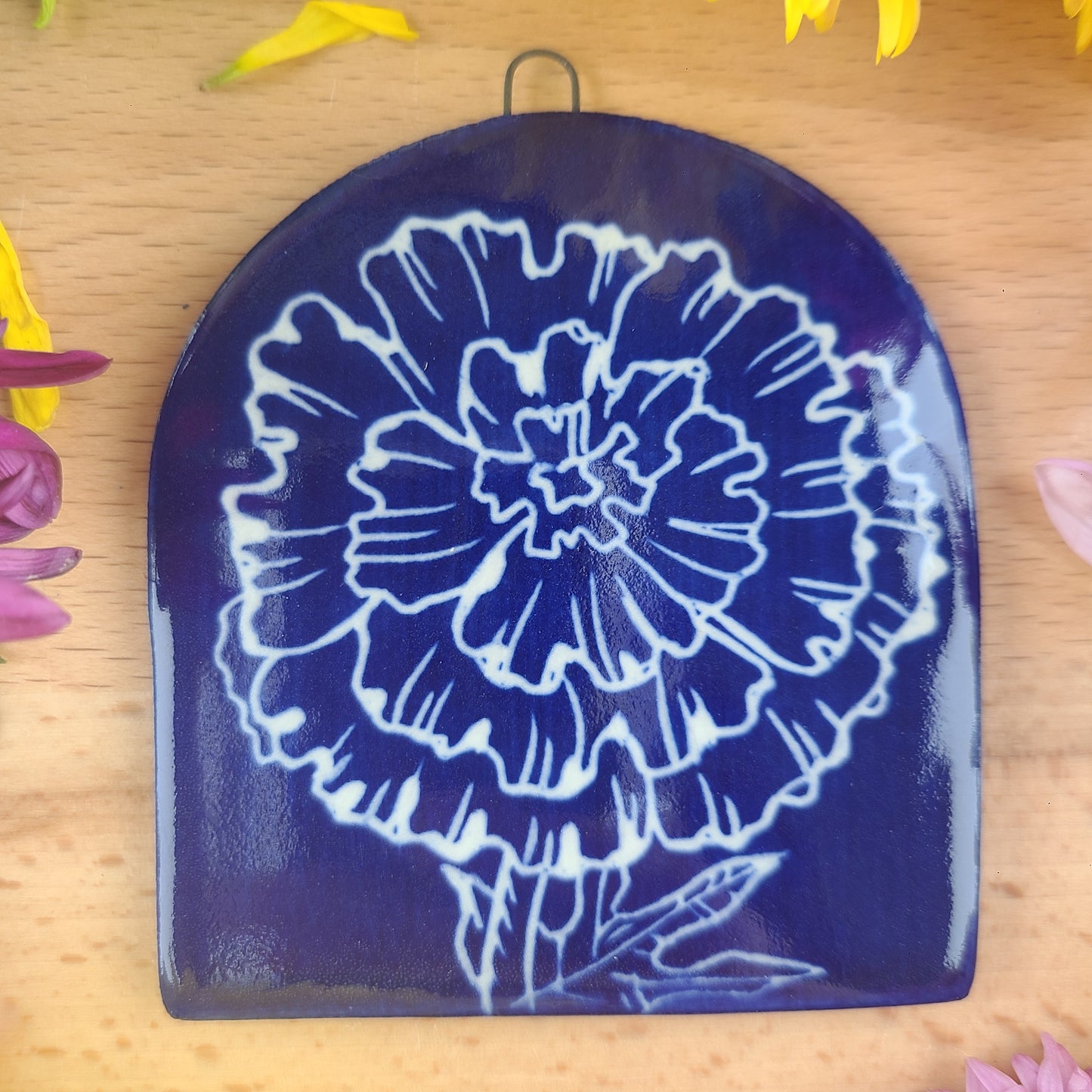 Marigold Cyanotype Tile 072074