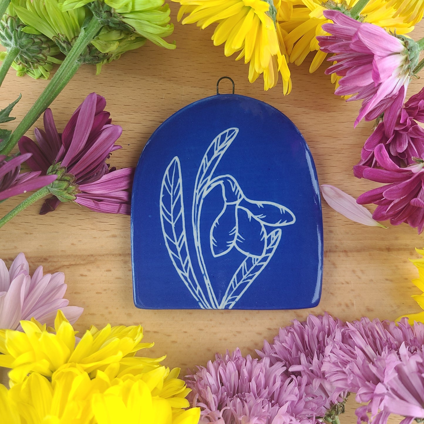 Snowdrop Cyanotype Tile 072071