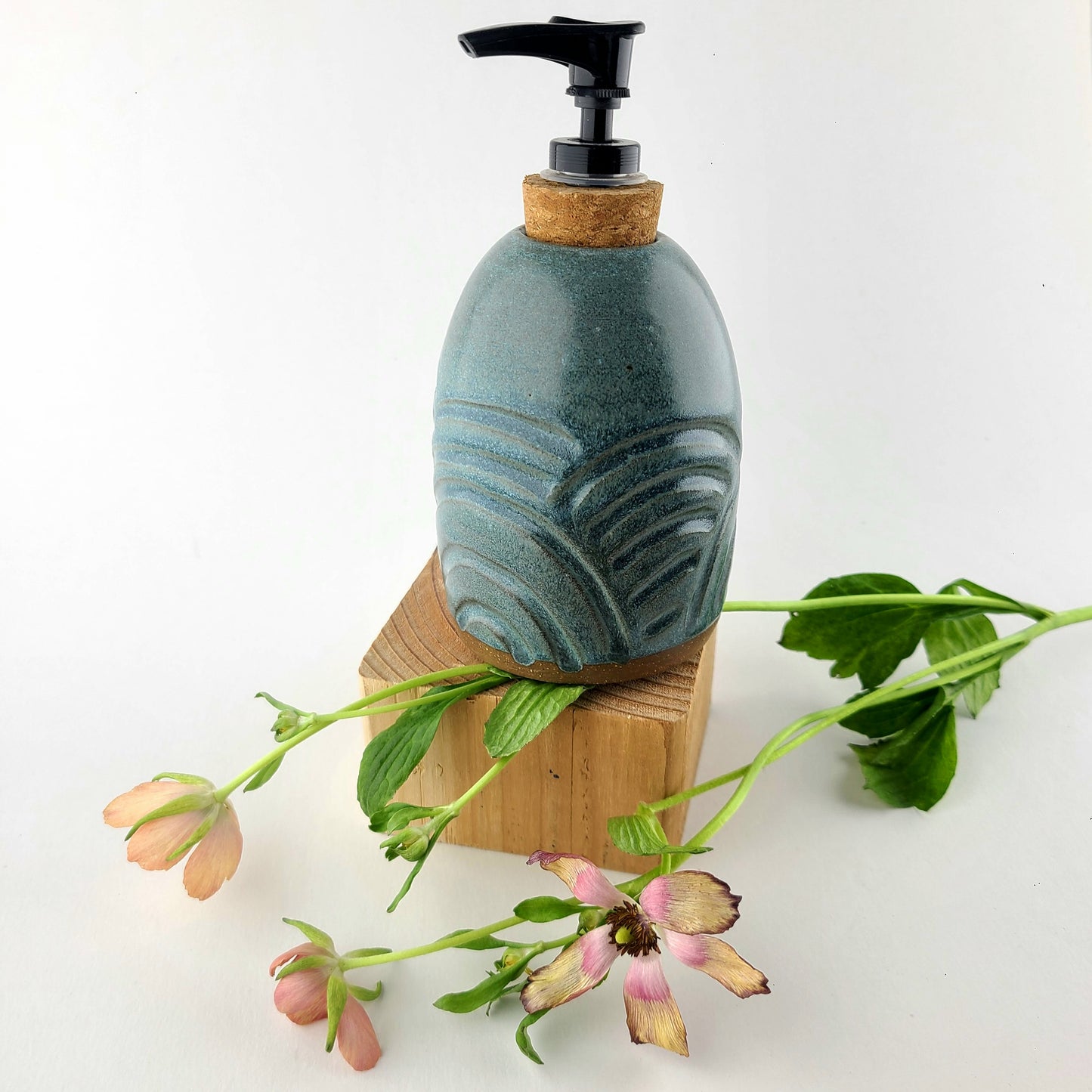 Satin Carved Soap Dispenser
