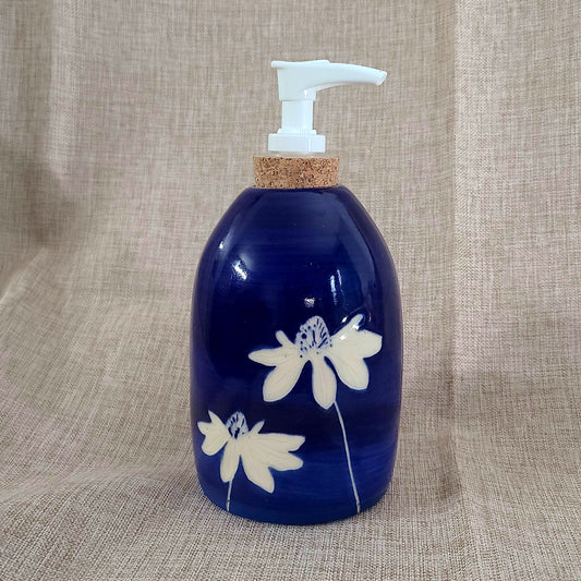 Echinacea Hand Carved Ceramic Dispenser