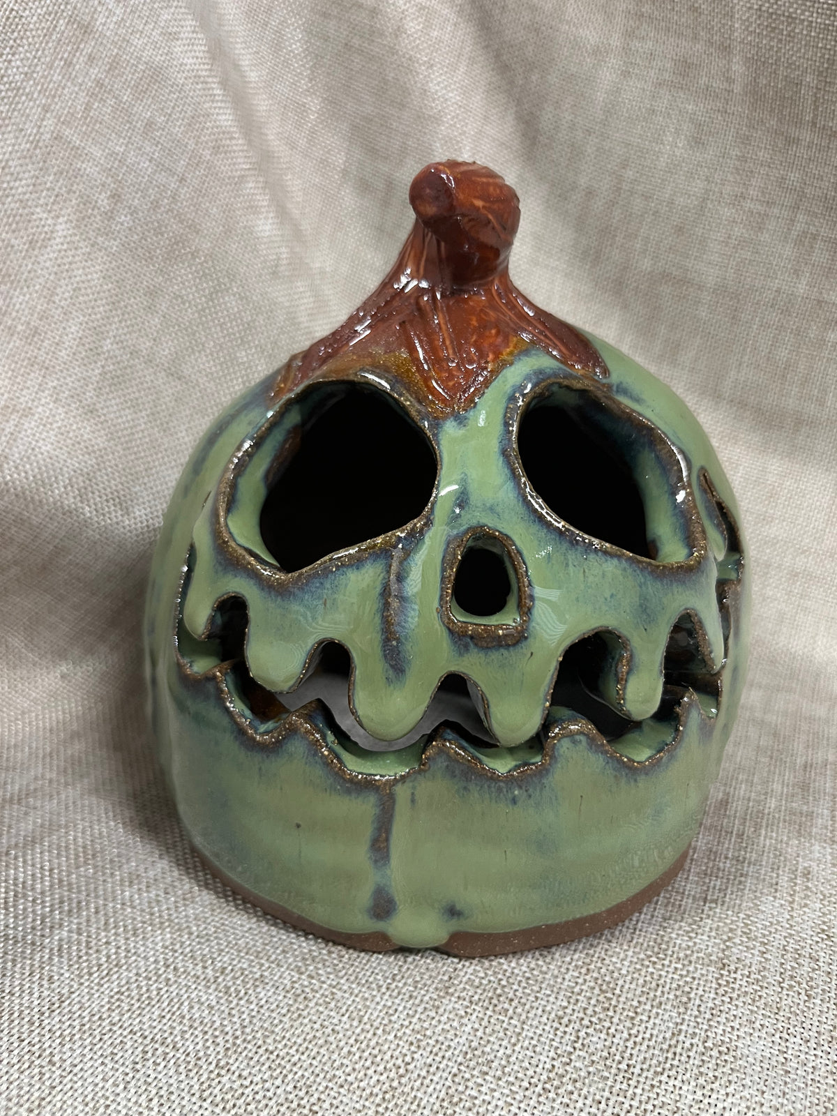 Zombie Green Ceramic Pumpkin