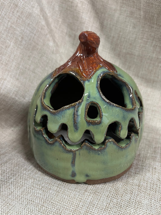 Zombie Green Ceramic Pumpkin