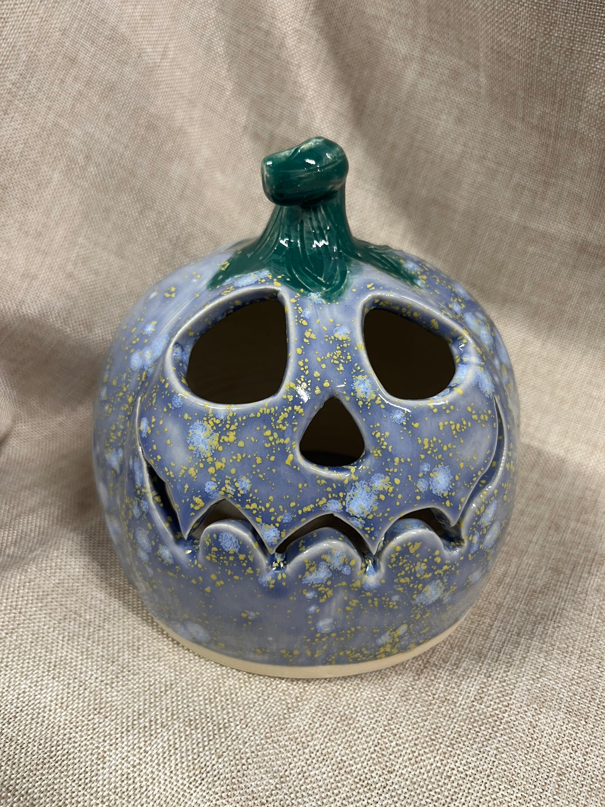 Lavender Freckled Ceramic Pumpkin