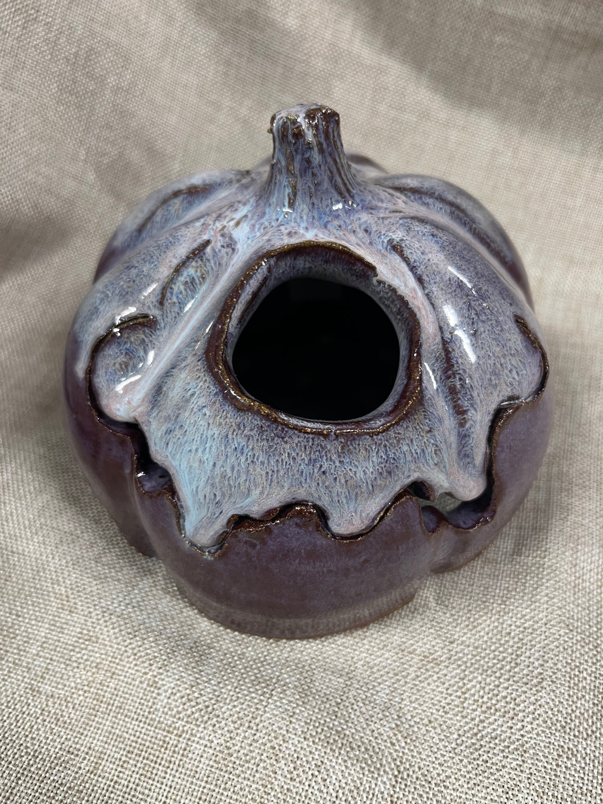 Purple Cyclops Ceramic Pumpkin