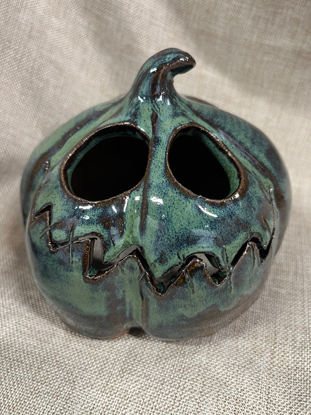 Green Ceramic Pumpkin