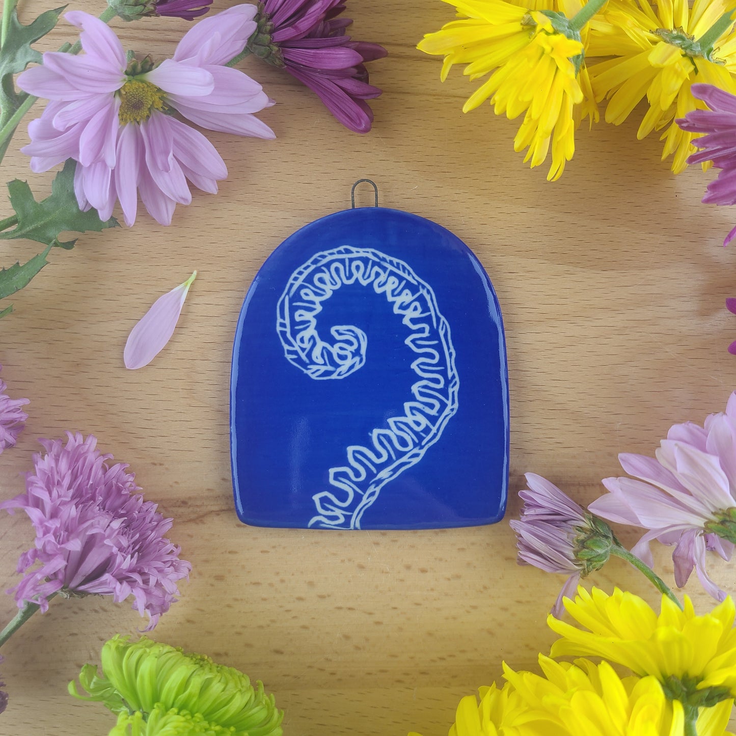 Cyanotype Tile Curly Fern 072062