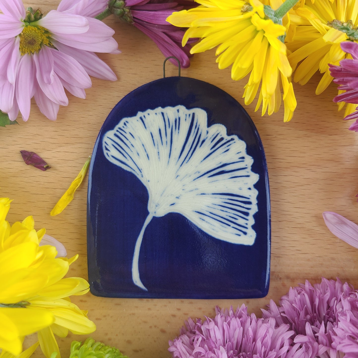 Gingko Cyanotype Tile 072067