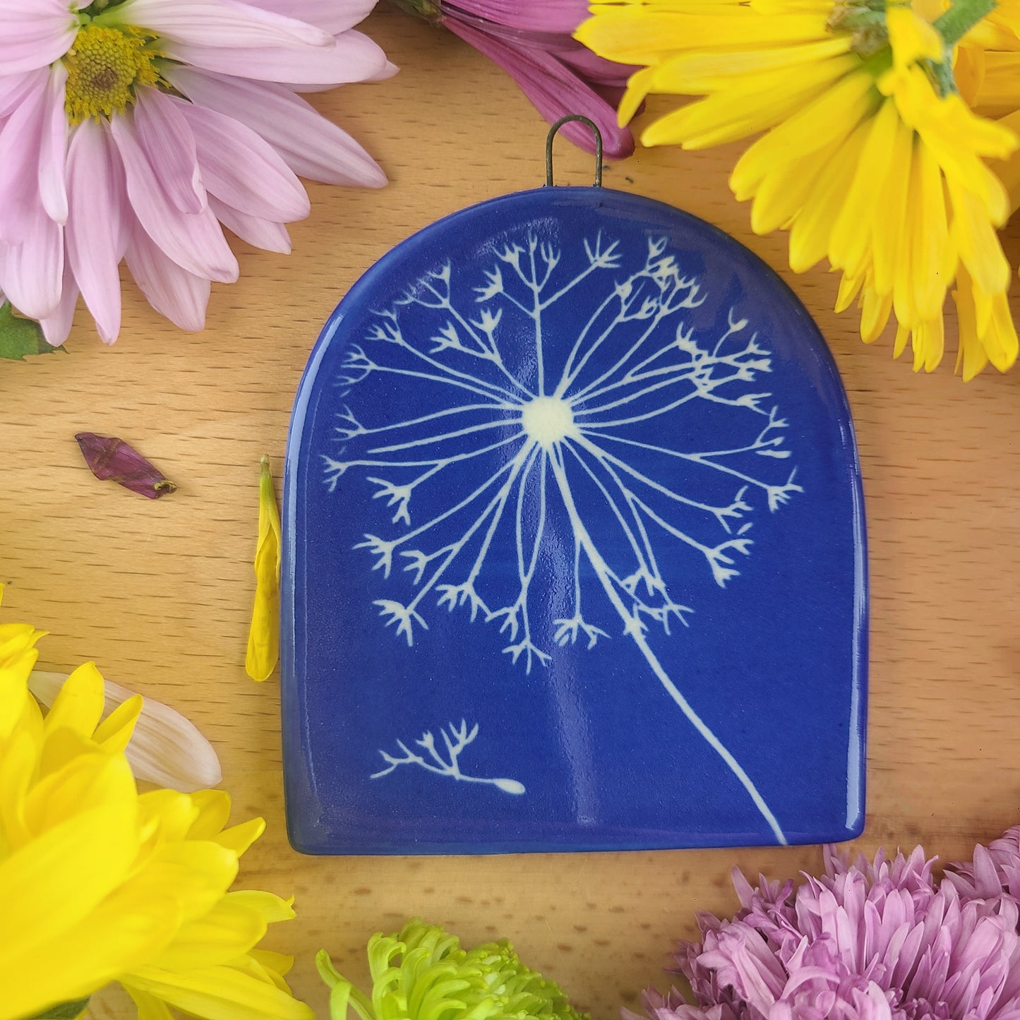Dandelion Cyanotype Tile 072070